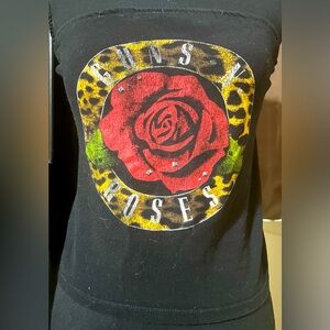 Guns and roses XL black tube top crop top